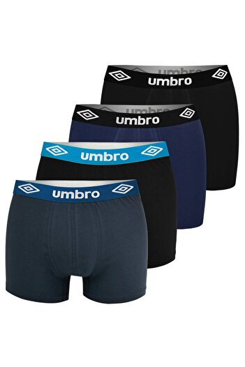 UMBRO Men's Cotton Boxers, Logo, Multicolor, set of 4 pieces.