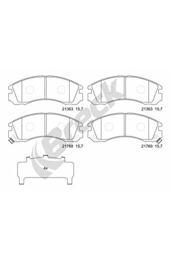 BRECK Brake pad set disc brake MITSUBISHI DELICA / SPACE GEAR 1995-2000