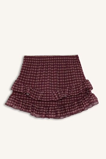 DeFacto Coool Checkered Regular Waist Combed Cotton Lining Tulle Mini Skirt G3014Ax25Wn