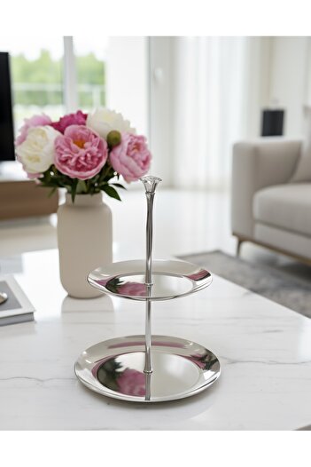 aljahwari Full silver two-tiered jewelry rack, size 20x20m15x15s