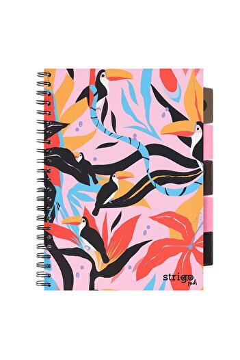 Strigo Spiral notebook and dividers Project Book JUNGLE A4, mathematics, 200 pg, cardboard covers PADS034