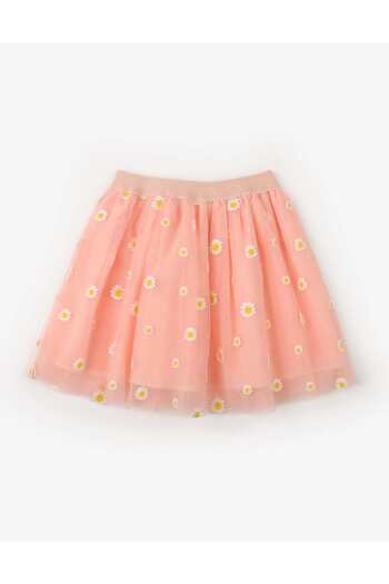 Gingersnaps Girls Floral Lined Sheer Skirt