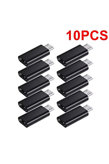 Choice 10 قطع موصل محول USB من النوع C إلى Micro USB لأجهزة Android باللون الأسود للهواتف والأجهزة اللوحية Micro USB ذكر إلى نوع