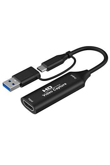 Choice Black 1080P Capture Card 4K HDMI-compatible to USB-A/USB-C USB2.0 Capture Video Audio Recording for