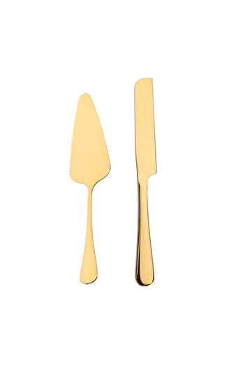 Choice Gold 2Pcs Wedding Cake Cutter Server Set Stainless Steel Flatware Cake Cutting Set Elegant Wedding C