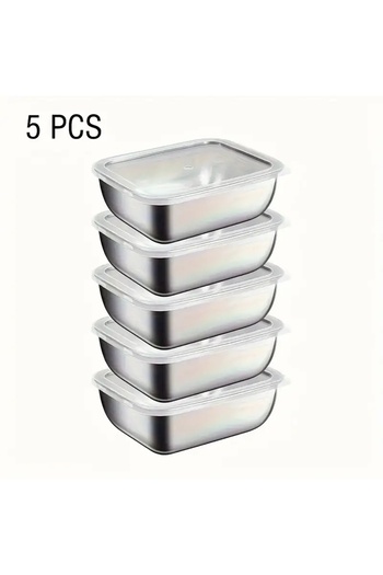Choice 5Pcs 5pcs Stainless Steel Food Storage Stackable Meal Prep Boxes for Kitchen Fridge Lunch Ideal for