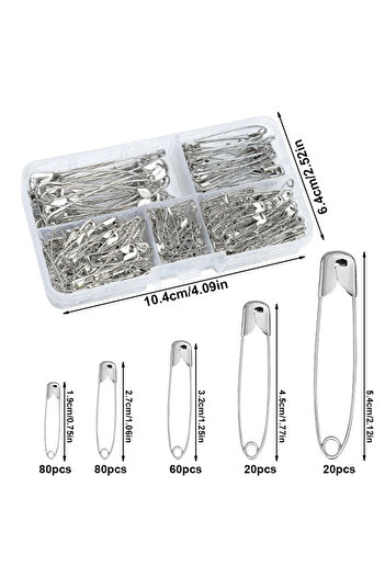 Choice 260pcs MIUSIE 220/260PCS Safety Pins Different Sizes to Meet a Variety of Needs Silver Safety Pin Sh