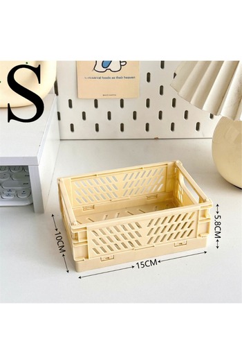Choice Beige-S 6Color Foldable Storage Baskets Student Desktop Holder Tape Stationery Cosmetic Storage Box