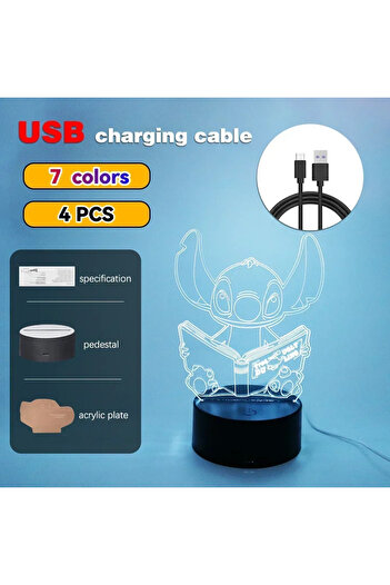 Miniso B7-Stitch 02 LED Night Ligh Illusion Stitch Lamps Remote Control Smart Touch Home Room Decor Lamp Ch