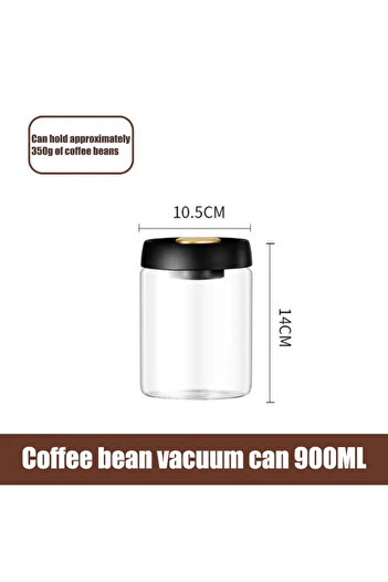 Choice 900ML B12271B Coffee Bean Sealed Jar, Kitchen Storage, Glass Jar, Moisture-Proof, Vacuum Pressed Sto