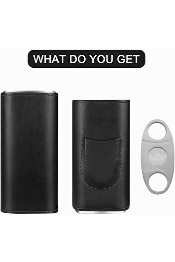 Choice black Cigar Case Travel Humidor Kit Leather Cigar Case Cedar Wood Lining Travel Humidors for Cigars