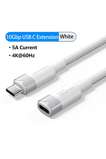 Choice 1m USB 3.2 White Vention Type C Extension Cable USB C Extender Cord for Laptop Switch Tablet Xiaomi