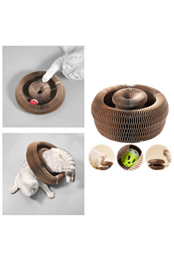 Choice fengqinmaozhuaban Magic cat scratching board toy with ball kitten climbing frame round wavy cat scra