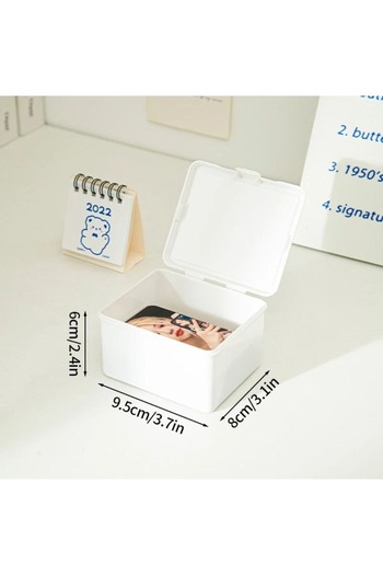 Choice S White Kpop Photocard Storage Box Idol Cards Photos Collection Box Jewelry Container ID Card Organ.