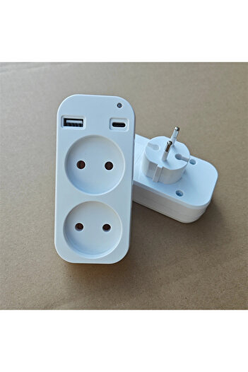 Choice White 1U1C EU Plug AC Outlet Power Strip USB Socket Adapter Double Socket With 2 USB Port Fast Charg