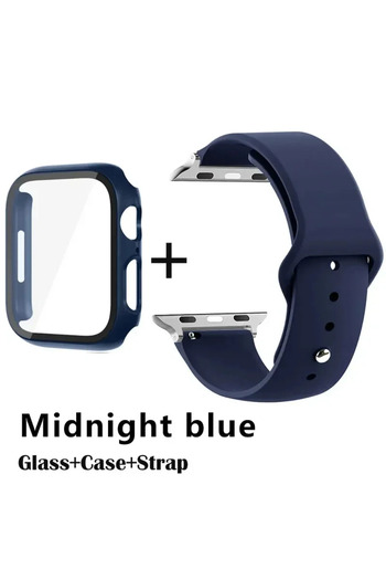 Choice 40mm-Series 6 5 4 SE MU Glass+Case+Strap for Apple Watch Band 49mm 46mm 45mm 44mm 41 40 38mm Screen