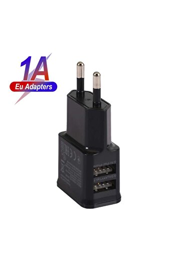 Choice محول تيار متردد أسود 2USB1a EU مزود طاقة عالمي 5 فولت فولت شاحن USB محول طاقة 5 فولت 2 أمبير