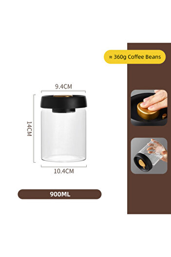 Choice 900ml Vacuum Sealed Jar Coffee Bean Storage Bottle Kitchen Food Grain Tea Glass Spice Jars Fresh Sto