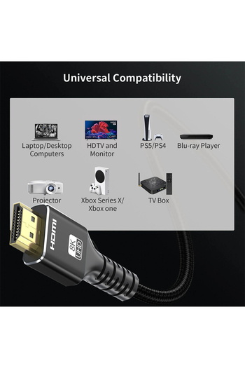 Choice 0.3M check note HDMI 2.1 Extension Cable 8K HDMI 2.1 Male to Female Extension Cable Braided 8K HDMI