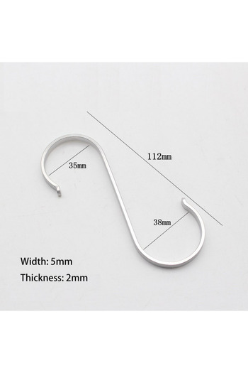 Choice 112mm 304 Stainless Steel S Shaped Metal Hanging Hooks for Hanging, Metal Kitchen Pot Pan Hanger Sto
