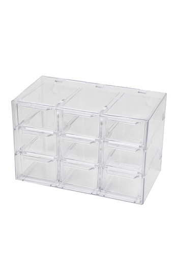 Choice 9 grid Organizer Jewelry Organizer Desktop Storage Box Drawer Type Transparent Shelf Stationary Hair