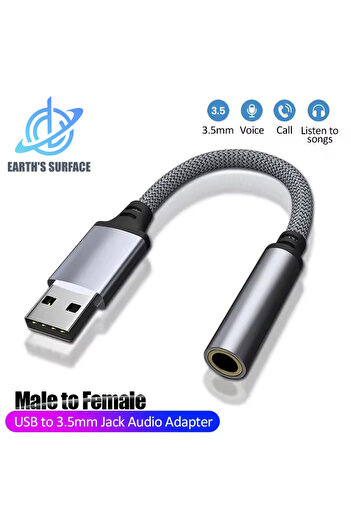 Choice محول صوت USB إلى مقبس 3.5 مم، محول USB A إلى 3.5 TRRS أنثى مع مقبس ستيريو خارجي S