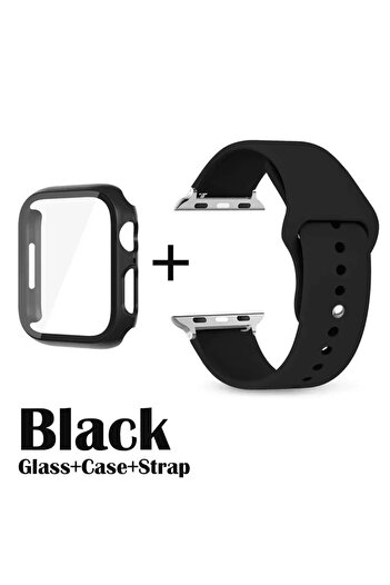 Choice 46mm-Series 10 Black Glass+Case+Strap for Apple Watch Band 49mm 46mm 45mm 44mm 41 40 38mm Screen Pro