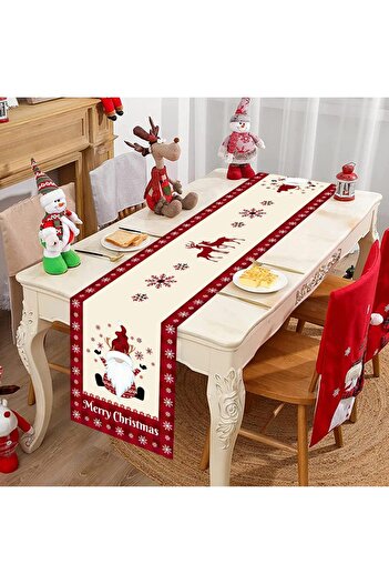 Choice 35*180cm 22 Christmas Gnome Table Runner Merry Christmas Decorations for Home 2025 Xmas Party Decor