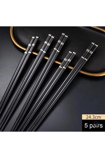 Choice 5pairs Black 5 Pairs Chinese Japanese Chopsticks Sushi Sticks Korean Chopsticks Reusable Alloy Chop