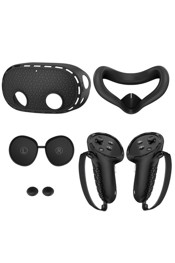 Choice black Compatible with Meta Quest 3S Accessories,VR Silicone face Cover, Shell Cover, Touch Controlle
