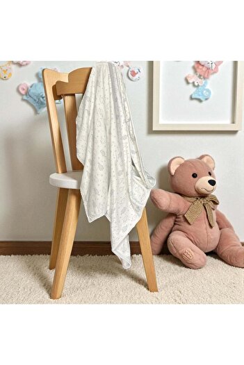 RYZE ÇOCUK Printed Double Sided Combed Cotton Blanket -100X100 Gray