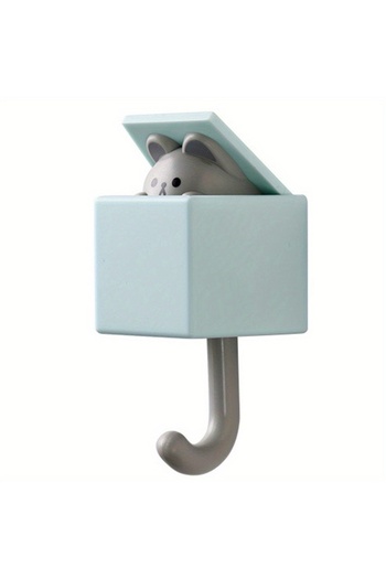 Choice Light blue mouse 1 PCS Creative Cat Hook Cute Seamless Dormitory Bedroom Door Hangers Hooks Key Umbr