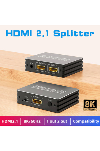 Choice Check note 1X2 HDMI 2.1 Splitter 4K 120Hz 8K HDMI Splitter 1 in 2 out for Xbox Series X/S PS5 8K HDT