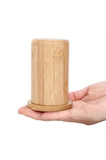 Choice Round 1PC Bamboo Toothpick Box with Lid Portable Household Hotel Restaurant Kitchen Tooth Pick Holde