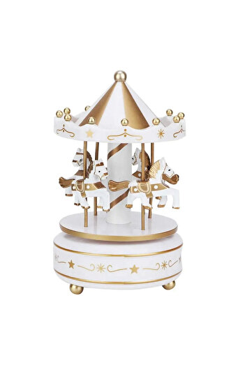 Choice 3 Creative Fantasy Christmas Holiday Decor Carousel Music Box Easy Use Carousel Ferris Wheel Ornamen