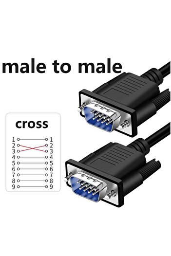 Choice 1.5 متر ذكر إلى ذكر B 9pin Db9 منفذ تسلسلي خط Rs232 كابل مباشر خط التوصيل محول ذكر إلى ذكر