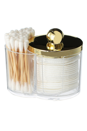 Choice Clear Bathroom Storage Container for Makeup Accessories Qtip Holder Clear Cotton Swab Cotton Balls O