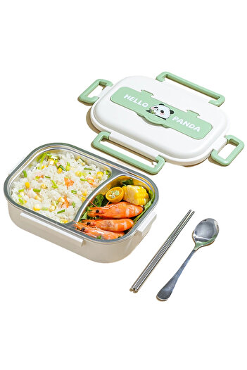 Choice 2 grids lunch box Stainless Steel Thermal Lunch Box Microwave Safe 2/4/5 Grids with Cutlery Set Pand