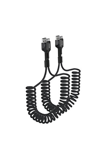 Baseus Type-C to USB-A 1m Black 2pcs 2 Packs Retractable Fast Charging Type C Cable For Samsung Xiao