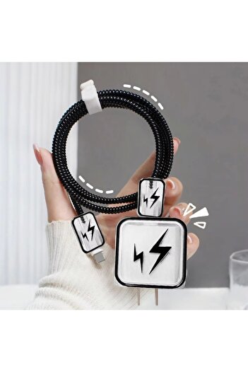 Choice As show Transparent Lightning Charger Protectors Set for IPhone 15 14 Charging Wire Saver Organizer