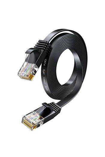 Choice 1M Black CAT 6 Ethernet Cable Flat Cat6 Lan Cable Gigabit 1000mbps UTP RJ45 Network Patch Cord 1m-30