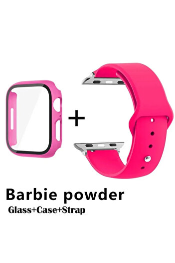 Choice 40mm-Series 6 5 4 SE Barbie Glass+Case+Strap for Apple Watch Band 49mm 46mm 45mm 44mm 41 40 38mm Scr