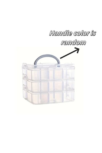 Choice 1pc 18-Compartment Stackable Jewelry Organizer Box, Clear Plastic Storage for Crafts & Small Items -