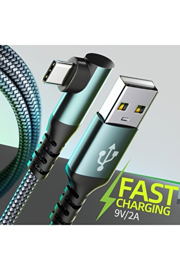 Choice 3m10FT 1PACK Grye USB Type C Charger Cable Right Angle for iPhone 16 Charger Nylon Braided Cord for