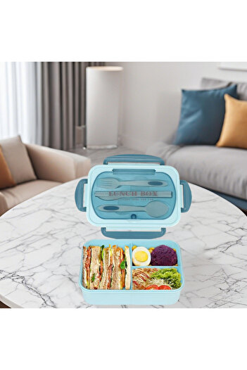 Choice 1 3 Blue 1pc Bento Box Adult Lunch Box, Containers For Adults Men Women With 3 Compartments, Lunchab
