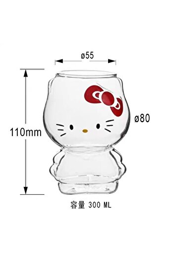 Miniso 300ml A 300ml Creative Hello Kitty Clear Glass Cup Heat Resistant Coffee Glass Cup Water Cup For Mil