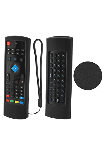Choice Black Silicone Protective Case Fit for MX3 Voice Flying Air Mouse 2.4G Double-Sided Remote Control R