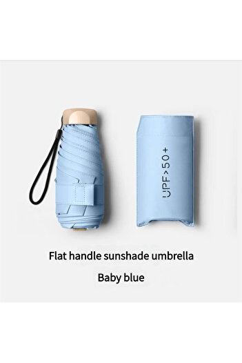 Choice IRON 6K SKY BLUE Ultra Light Small Mini Women Five Fold Umbrella Sun Proof Sun Proof Anti UV Sun Rai