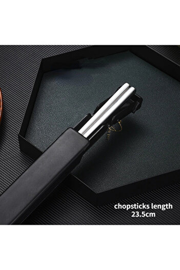 Choice Sliver B 304 Stainless Steel Chopstick Lunch Tableware Travel Portable Chopsticks With Storage Box H
