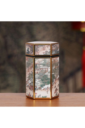 Choice StyleA L Creative Hexagonal Tea Pot Tin Can Chinese Tinplate Tea Storage Tank Small Sealed Portable